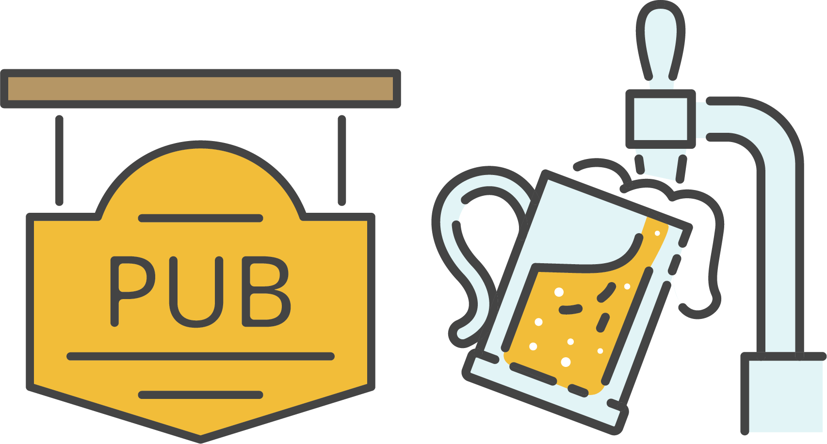 Pub and tap icons