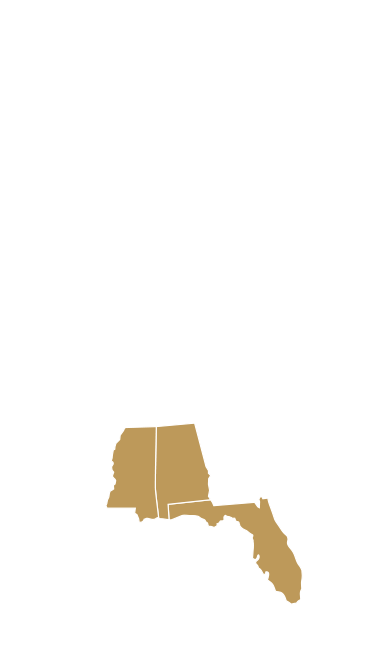 Mississippi, Alabama, and Florida map